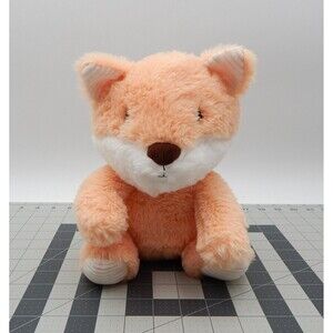 Spark Create Imagine Peach Fox 9 In Plush Baby Toy Lovey Rattle Crinkle Sewn Eye
